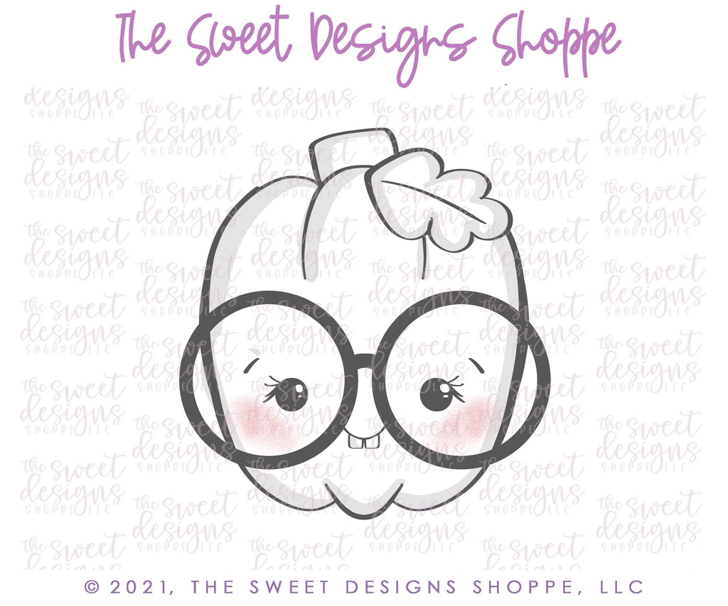 Cookie Cutters - Nerdy Pumpkin Round Glasses - Cookie Cutter - The Sweet Designs Shoppe - - ALL, Autumn, Cookie Cutter, Fall, Fall / Halloween, Fall / Thanksgiving, Food, Food & Beverages, Fruits and Vegetables, Halloween, Promocode, Pumpkin, thanksgiving