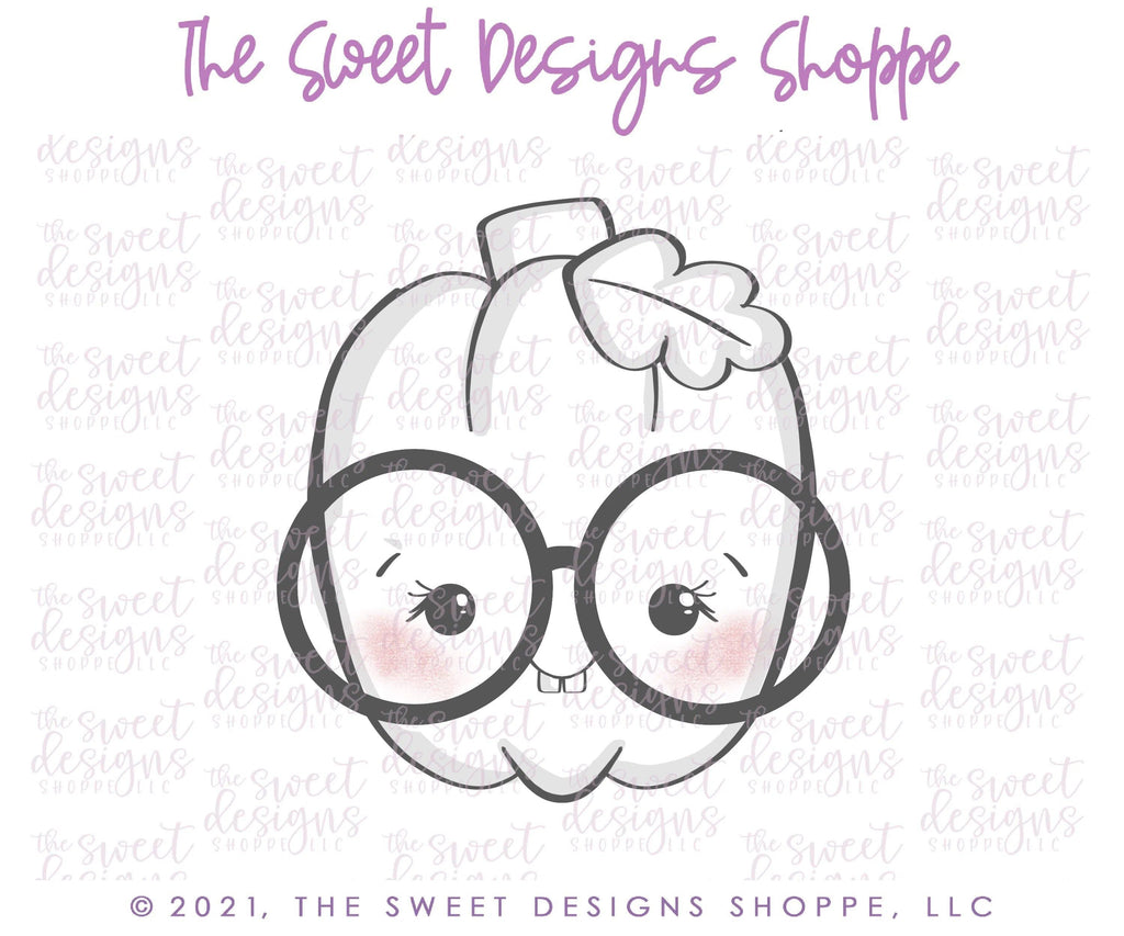 Cookie Cutters - Nerdy Pumpkin Round Glasses - Cookie Cutter - The Sweet Designs Shoppe - TSDS - - ALL,Autumn,Cookie Cutter,Fall,Fall / Halloween,Fall / Thanksgiving,Food,Food & Beverages,Fruits and Vegetables,Halloween,Promocode,Pumpkin,thanksgiving