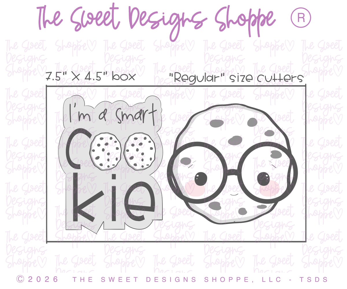 Cookie Cutters - Nerdy Smart Cookie Set - Set of 2 - Cookie Cutters - The Sweet Designs Shoppe - TSDS - - ALL,back to school,BTS,Cookie Cutter,Mini Set,Mini Sets,Promocode,regular sets,School,School / Graduation,set,STL,Teacher,Teacher Appreciation