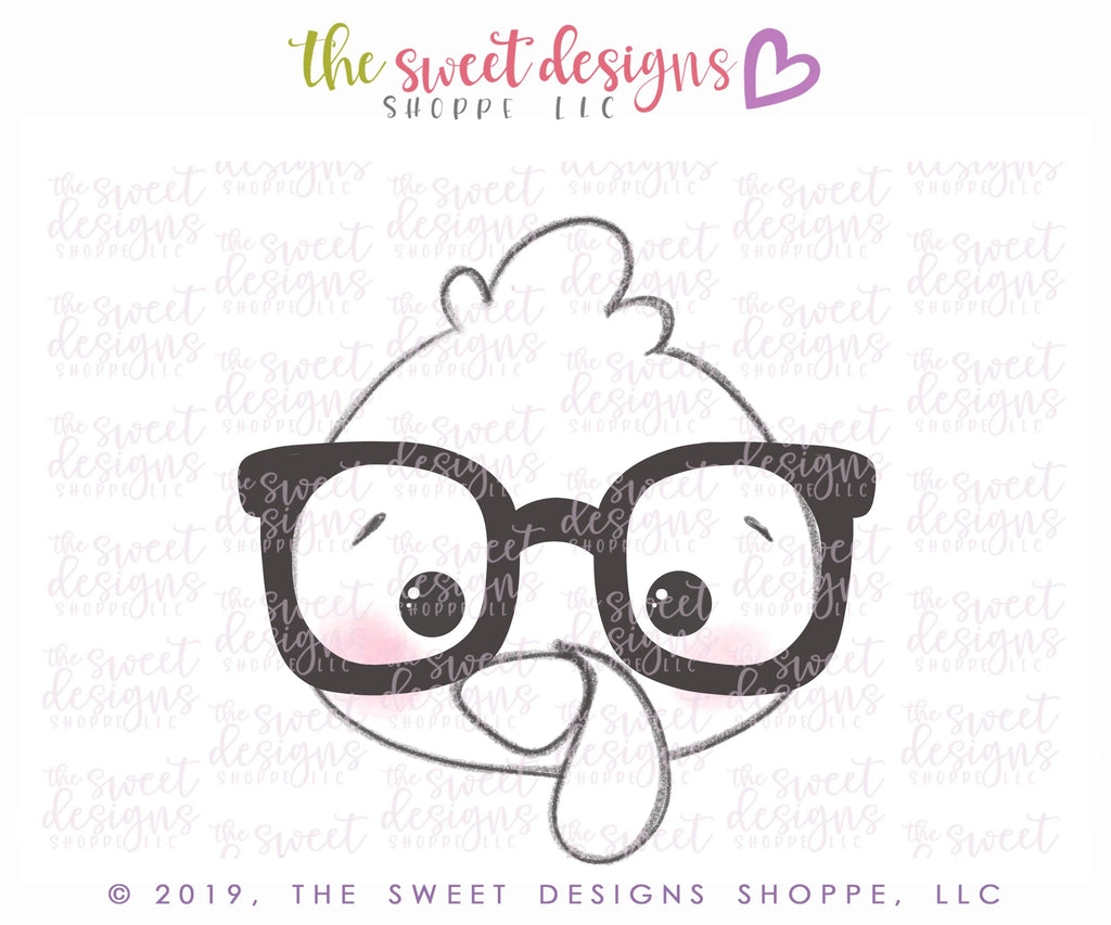 Cookie Cutters - Nerdy Turkey Face - Cookie Cutter - The Sweet Designs Shoppe - TSDS - - ALL,Animal,Animals,Autumn,Cookie Cutter,Fall,Fall / Halloween,Fall / Thanksgiving,Farm,Food,Food & Beverages,Halloween,Nature,Promocode,thanksgiving