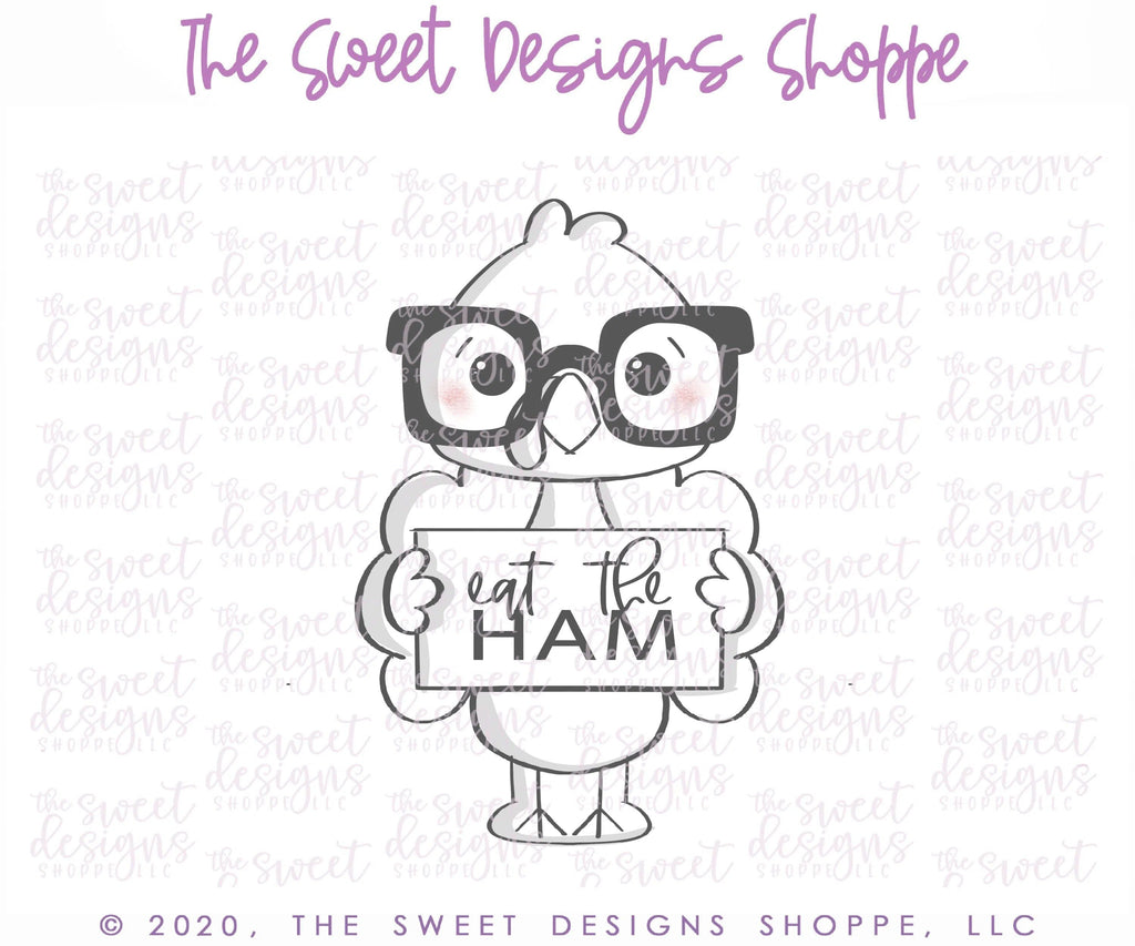 Cookie Cutters - Nerdy Turkey with Plaque - Cookie Cutter - The Sweet Designs Shoppe - TSDS - - ALL,Animal,Animals,Animals and Insects,boy,Cookie Cutter,Fall,Fall / Thanksgiving,Plaque,Promocode,thanksgiving