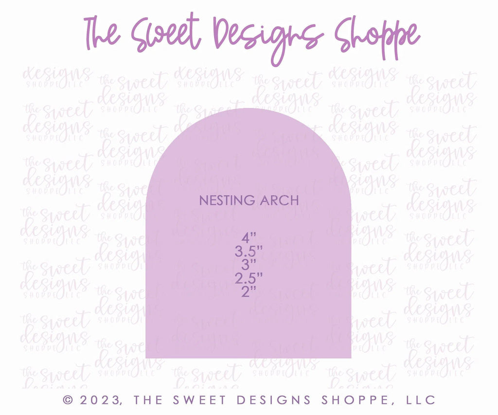 Cookie Cutters - Nesting Arch SET - Set of 5 Sizes - Cookie Cutters - The Sweet Designs Shoppe - TSDS - - ALL,basic,basic shapes,BasicShapes,Cookie Cutter,Mini Sets,Plaque,Plaques,PLAQUES HANDLETTERING,Promocode,regular sets,set,STL