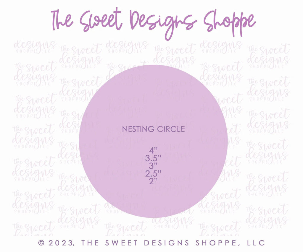 Cookie Cutters - Nesting Circle SET - Set of 5 Sizes - Cookie Cutters - The Sweet Designs Shoppe - TSDS - - ALL,basic,basic shapes,BasicShapes,circle,Cookie Cutter,happy face,Mini Sets,Plaque,Plaques,PLAQUES HANDLETTERING,Promocode,regular sets,set,STL