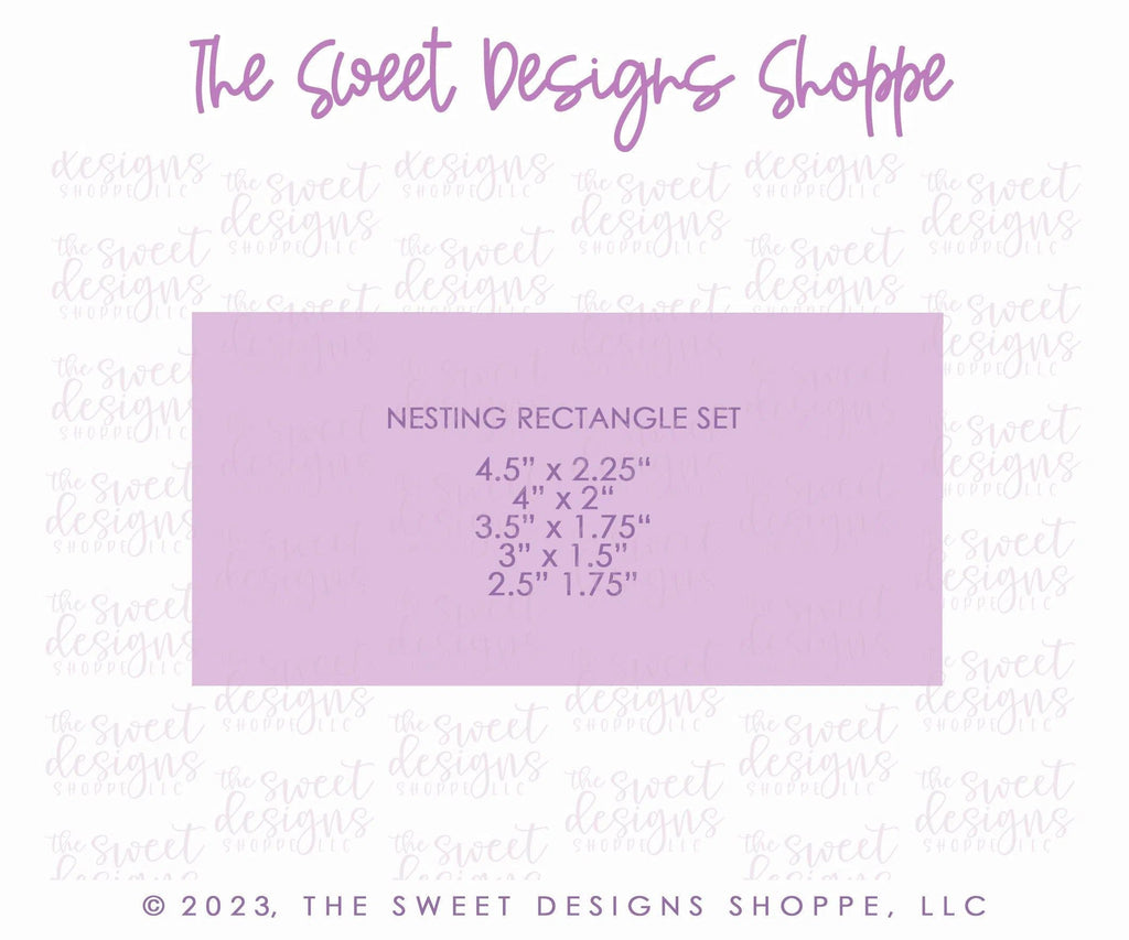 Cookie Cutters - Nesting Rectangle SET - Set of 5 Sizes - Cookie Cutters - The Sweet Designs Shoppe - TSDS - - ALL,basic,basic shapes,BasicShapes,Cookie Cutter,Mini Sets,Plaque,Plaques,PLAQUES HANDLETTERING,Promocode,regular sets,set