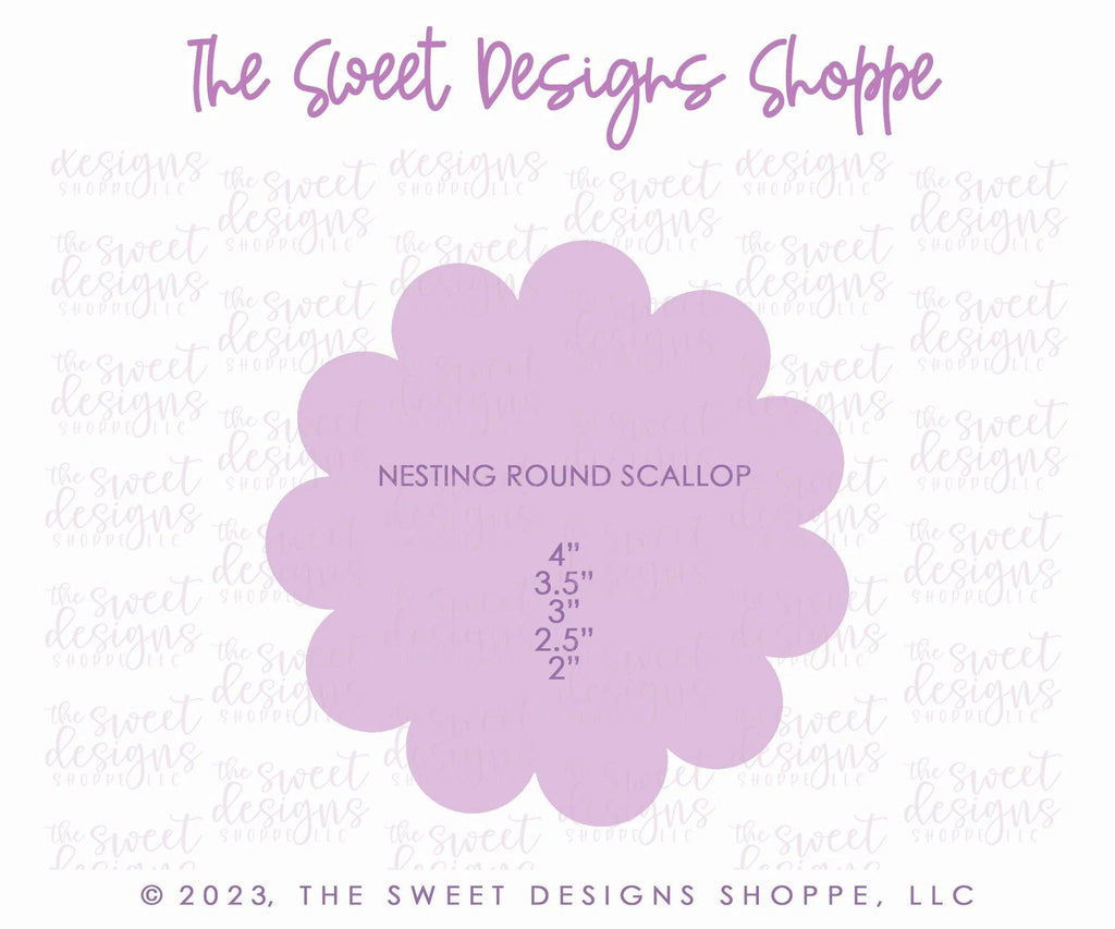 Cookie Cutters - Nesting Scalloped Circle SET - Set of 5 Sizes - Cookie Cutters - The Sweet Designs Shoppe - TSDS - - ALL,basic,basic shapes,BasicShapes,Cookie Cutter,Mini Sets,Plaque,Plaques,PLAQUES HANDLETTERING,Promocode,regular sets,set,STL