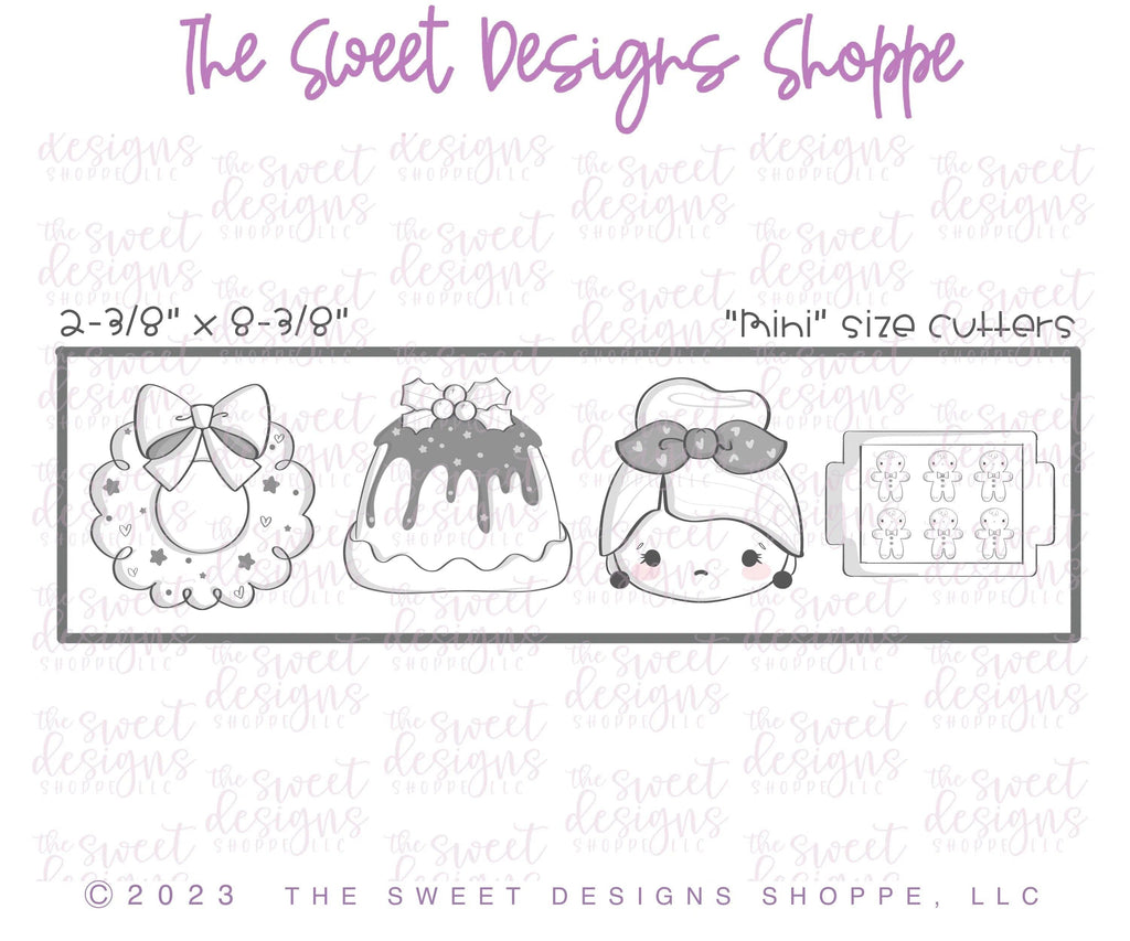 Cookie Cutters - North Pole Delight Mini Set - Set of 4 - Cookie Cutters - The Sweet Designs Shoppe - TSDS - - ALL,Christmas,Christmas / Winter,Cookie Cutter,Mini Sets,Mrs Claus,MRS Clause,MrsClaus,MrsClausFace,Promocode,regular sets,set,Winter