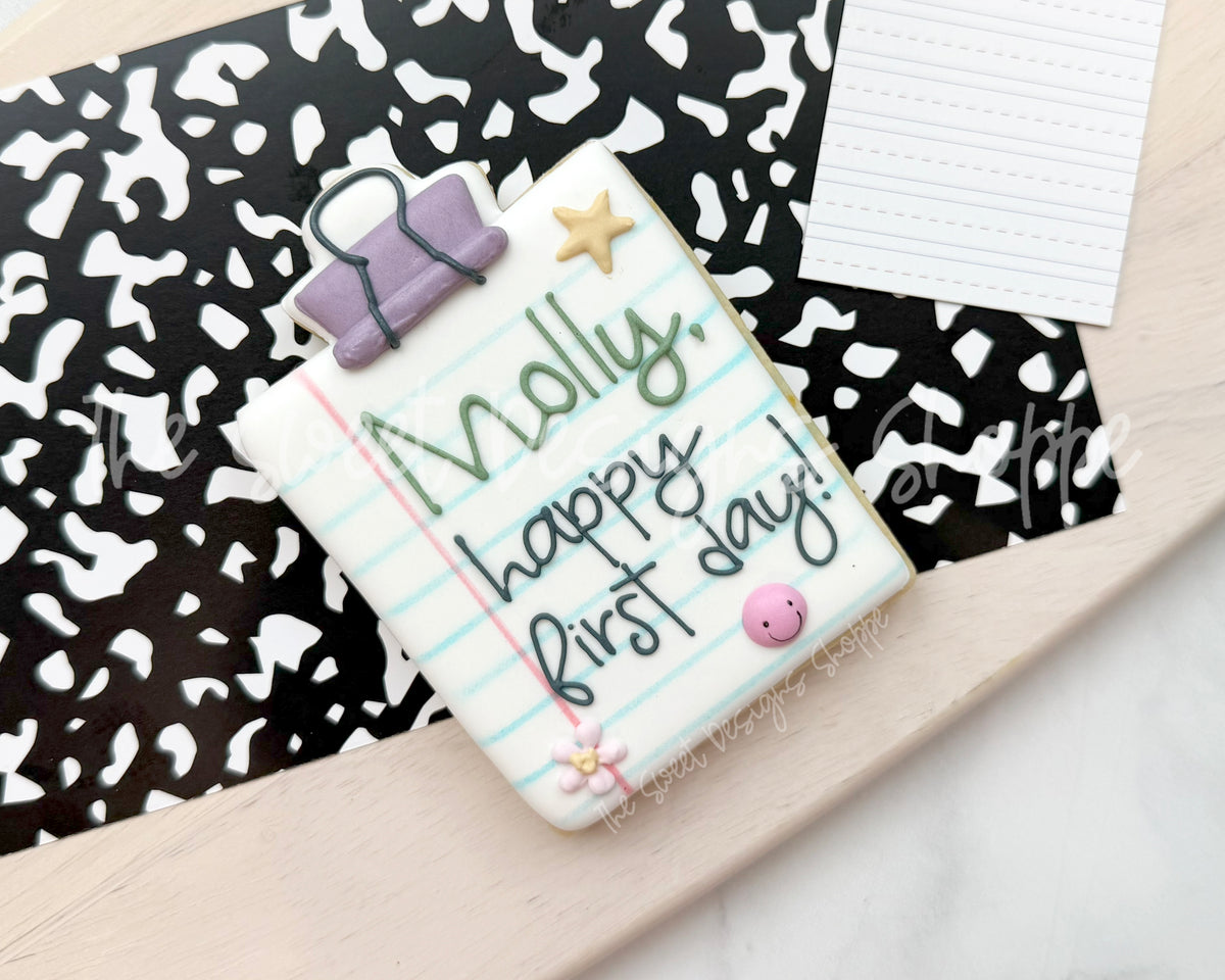 Cookie Cutters - Note with Clip - Cookie Cutter - The Sweet Designs Shoppe - TSDS - - ALL,back to school,BTS,Cookie Cutter,note,note sheet,Promocode,School,School / Graduation,school note,school supplies,STL,Teacher Appreciation