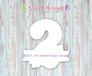 Cookie Cutters - Number 2 with Ribbon - Cookie Cutter - The Sweet Designs Shoppe - TSDS - - #2,ALL,Birthday,Cookie Cutter,Fonts,Lettering,letters and numbers,number,NumberSet,Promocode,Ribbon,STL