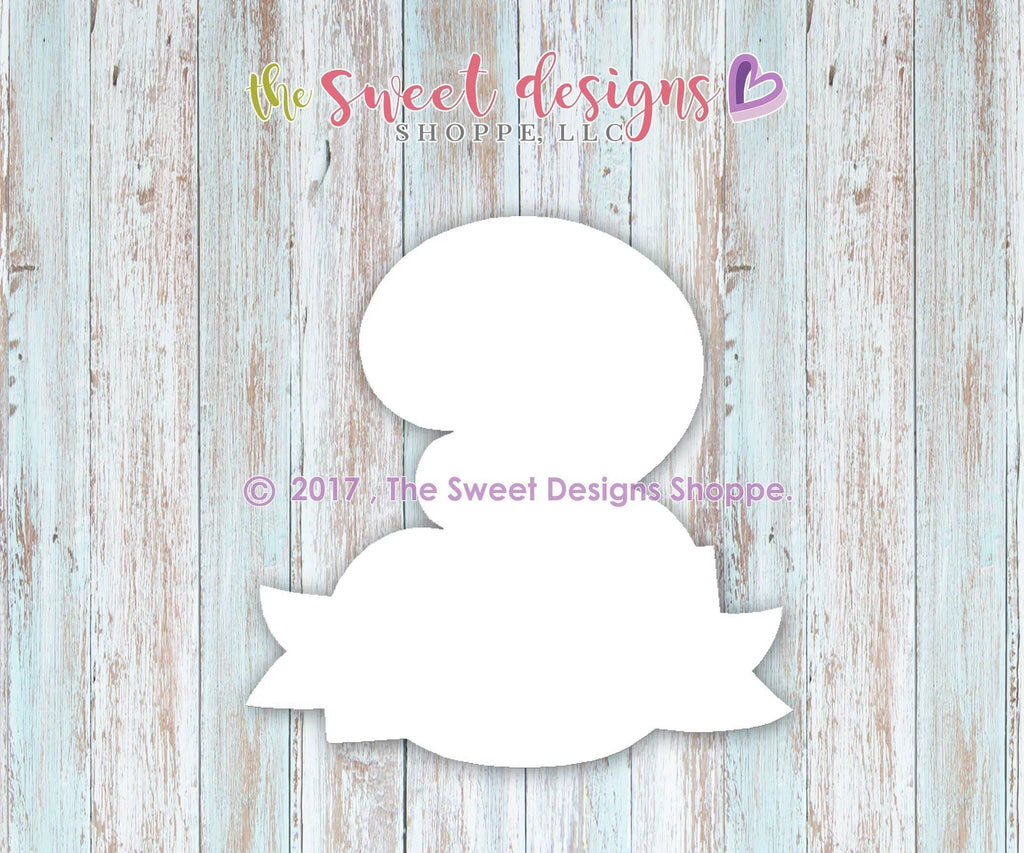 Cookie Cutters - Number 3 with Ribbon - Cookie Cutter - The Sweet Designs Shoppe - TSDS - - #3,ALL,Birthday,Cookie Cutter,Fonts,Lettering,letters and numbers,number,NumberSet,Promocode,STL