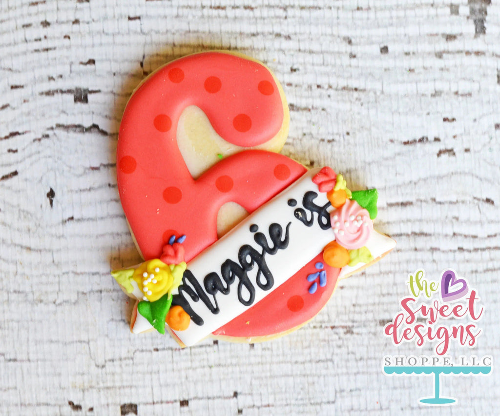 Cookie Cutters - Number 6 with Ribbon - Cookie Cutter - The Sweet Designs Shoppe - TSDS - - #6,ALL,Birthday,Cookie Cutter,Fonts,Lettering,letters and numbers,number,NumberSet,Promocode,STL