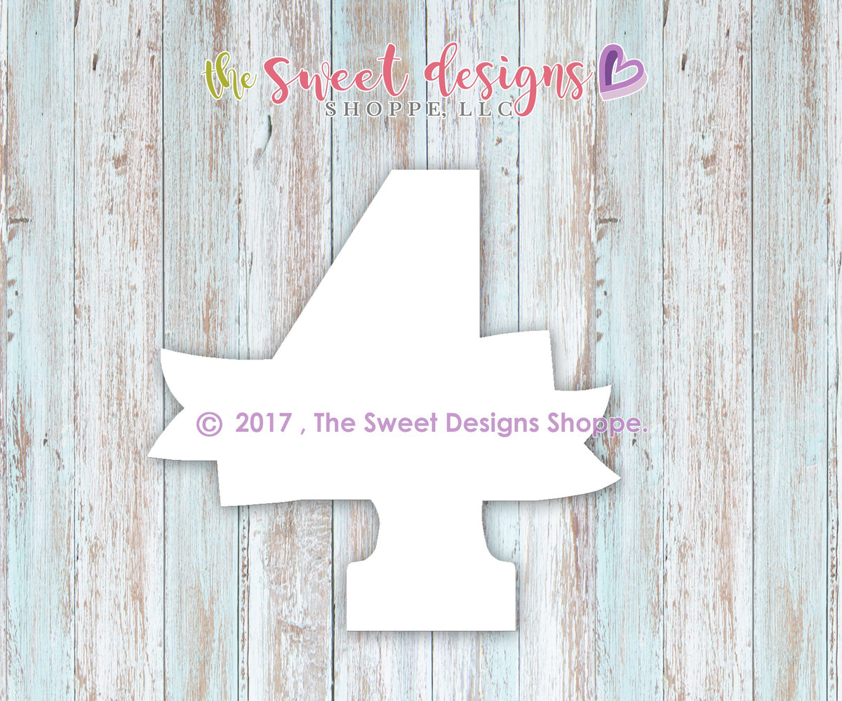 Cookie Cutters - Numbers with Ribbon Set - Cookie Cutters - The Sweet Designs Shoppe - TSDS - - #1,#2,#3,#4,#5,#6,#7,#8,#9,ALL,Birthday,Cookie Cutter,Customize,Font,Fonts,lettering,number,numbers,numberset,Promocode,regular sets,school,set,STL,text