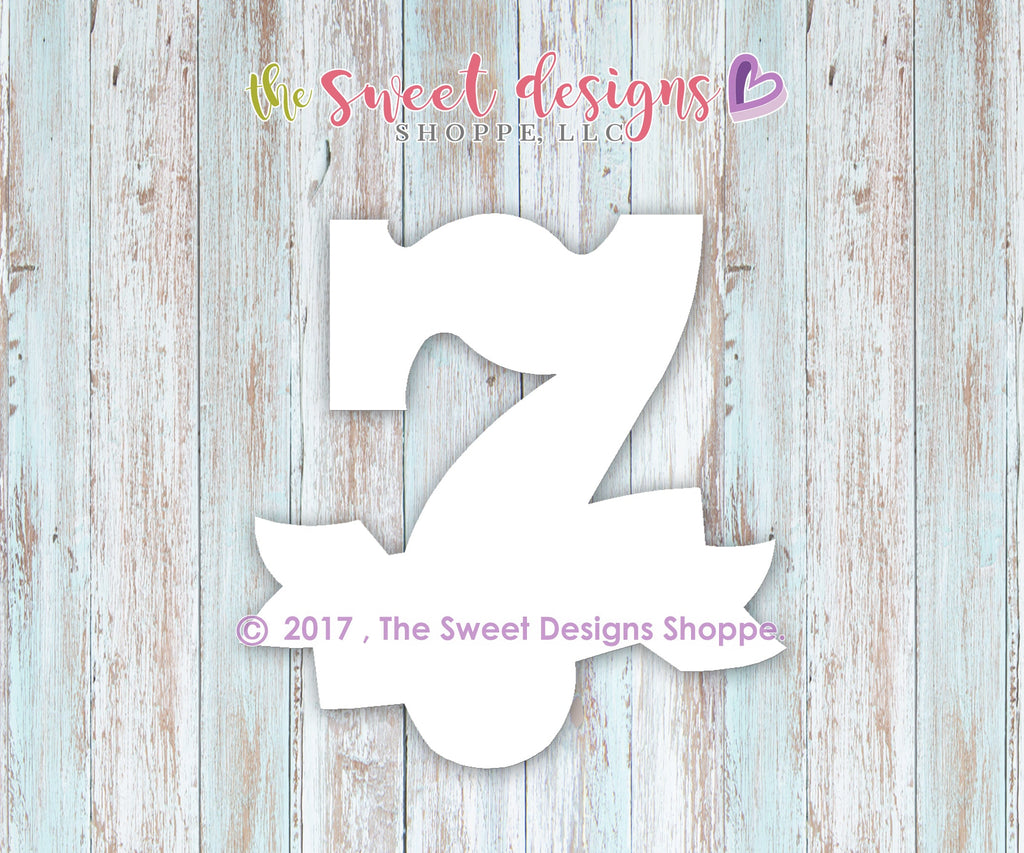 Cookie Cutters - Numbers with Ribbon Set - Cookie Cutters - The Sweet Designs Shoppe - TSDS - - #1,#2,#3,#4,#5,#6,#7,#8,#9,ALL,Birthday,Cookie Cutter,Customize,Font,Fonts,lettering,number,numbers,numberset,Promocode,regular sets,school,set,STL,text