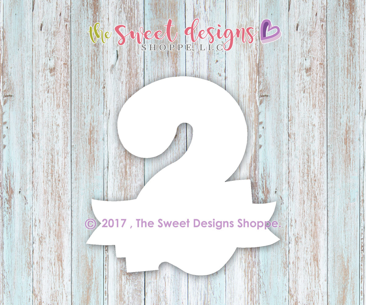 Cookie Cutters - Numbers with Ribbon Set - Cookie Cutters - The Sweet Designs Shoppe - TSDS - - #1,#2,#3,#4,#5,#6,#7,#8,#9,ALL,Birthday,Cookie Cutter,Customize,Font,Fonts,lettering,number,numbers,numberset,Promocode,regular sets,school,set,STL,text
