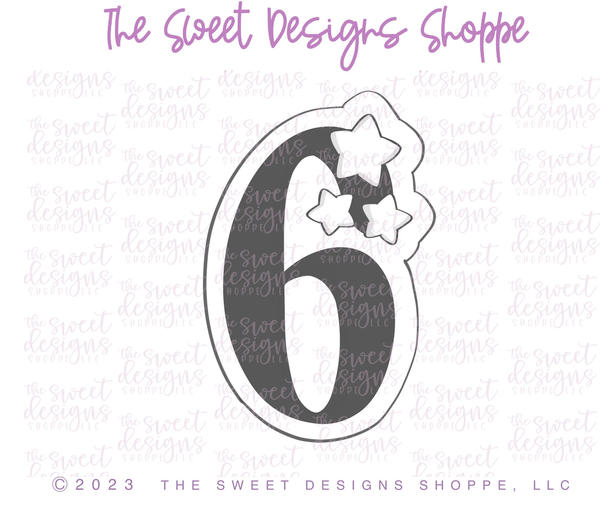 Cookie Cutters - Numbers with Stars Set - Set of 9 - Cookie Cutters - The Sweet Designs Shoppe - TSDS - - ALL,Birthday,Cookie Cutter,Customize,Font,Fonts,lettering,number,numbers,numberset,Promocode,regular sets,school,set,STL,text