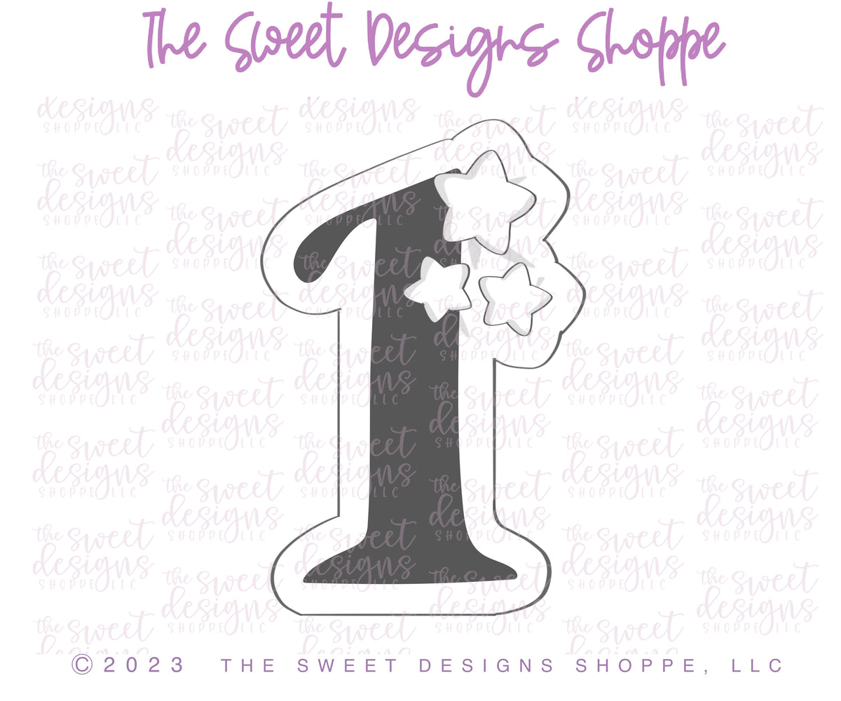 Cookie Cutters - Numbers with Stars Set - Set of 9 - Cookie Cutters - The Sweet Designs Shoppe - TSDS - - ALL,Birthday,Cookie Cutter,Customize,Font,Fonts,lettering,number,numbers,numberset,Promocode,regular sets,school,set,STL,text