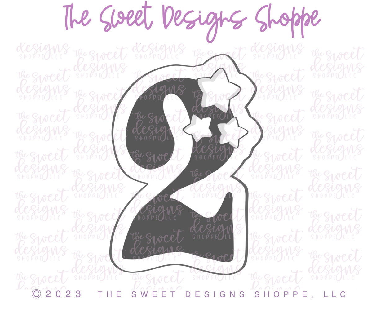 Cookie Cutters - Numbers with Stars Set - Set of 9 - Cookie Cutters - The Sweet Designs Shoppe - TSDS - - ALL,Birthday,Cookie Cutter,Customize,Font,Fonts,lettering,number,numbers,numberset,Promocode,regular sets,school,set,STL,text