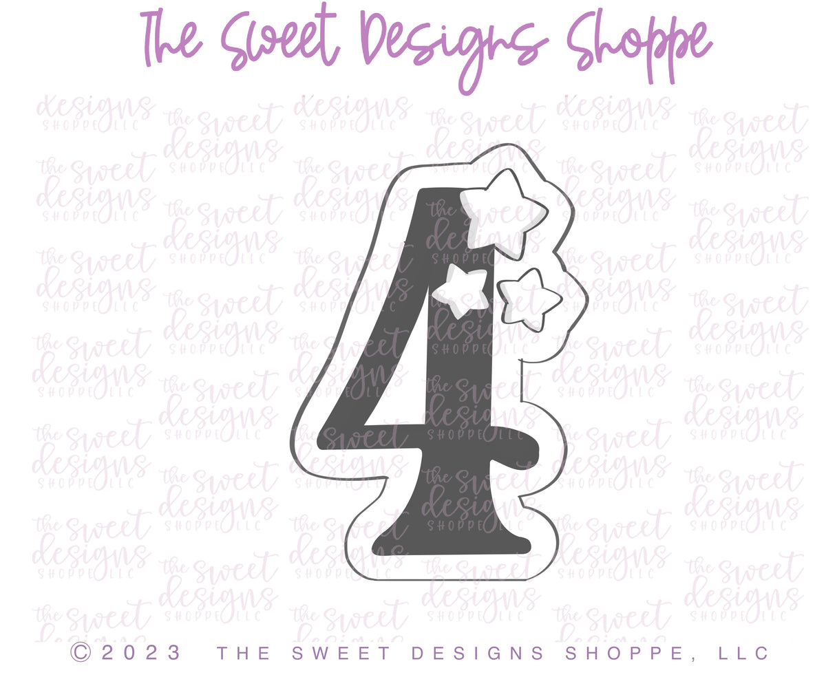 Cookie Cutters - Numbers with Stars Set - Set of 9 - Cookie Cutters - The Sweet Designs Shoppe - TSDS - - ALL,Birthday,Cookie Cutter,Customize,Font,Fonts,lettering,number,numbers,numberset,Promocode,regular sets,school,set,STL,text