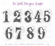 Cookie Cutters - Numbers with Stars Set - Set of 9 - Cookie Cutters - The Sweet Designs Shoppe - TSDS - - ALL,Birthday,Cookie Cutter,Customize,Font,Fonts,lettering,number,numbers,numberset,Promocode,regular sets,school,set,STL,text