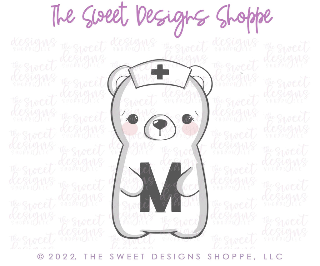Cookie Cutters - Nurse Bear - Cutter - Sweet Designs Shoppe - - ALL, Animal, Animals, Animals and Insects, Cookie Cutter, Easter, Easter / Spring, MEDICAL, MEDICINE, Nurse, Nurse Appreciation, Promocode