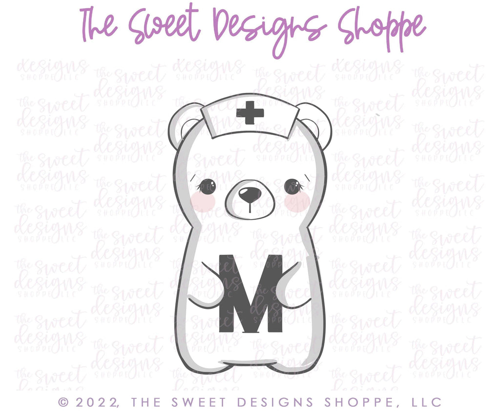 Cookie Cutters - Nurse Bear - Cookie Cutter - The Sweet Designs Shoppe - - ALL, Animal, Animals, Animals and Insects, Cookie Cutter, Easter, Easter / Spring, MEDICAL, MEDICINE, Nurse, Nurse Appreciation, Promocode