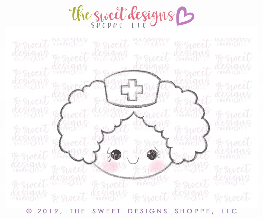 Cookie Cutters - Nurse Face - Curly Hair - Cookie Cutter - Sweet Designs Shoppe - - 2019, ALL, Cookie Cutter, Doctor, MEDICAL, NURSE, NURSE APPRECIATION, Promocode