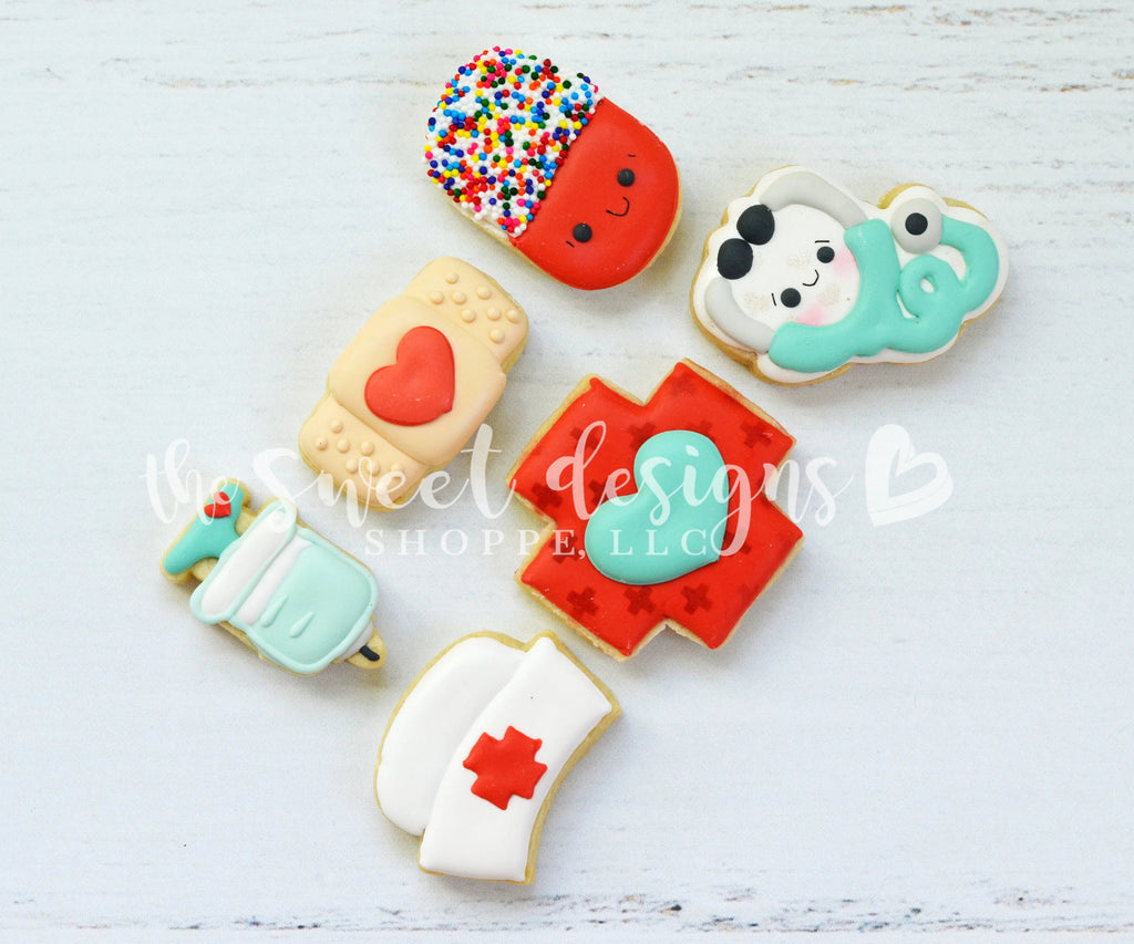 Cookie Cutters - Nurse Mini Set - Cookie Cutters - The Sweet Designs Shoppe - Set of 6 Medical Mini Cutters - ALL, Cookie Cutter, Doctor, MEDICAL, Mini Set, Mini Sets, nurse, Promocode, Set, sets