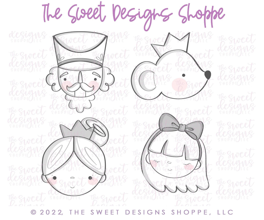Cookie Cutters - Nutcracker Characters Face Set - Set of 4 - Cookie Cutters - The Sweet Designs Shoppe - TSDS - - ALL,Christmas,Christmas / Winter,Cookie Cutter,Mini Sets,Nutcracker,Promocode,regular sets,set,STL,Winter