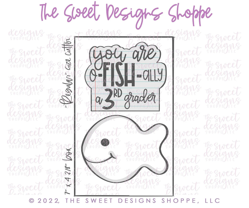 Cookie Cutters - o-FISHally Plaque and Fish Cracker Set- Cookie Cutter Set - 2 Piece Set - Cookie Cutters - The Sweet Designs Shoppe - - ALL, back to school, Cookie Cutter, handlettering, Mini Set, Mini Sets, Promocode, regular sets, School, School / Graduation, set, sets, Teacher, Teacher Appreciation, text