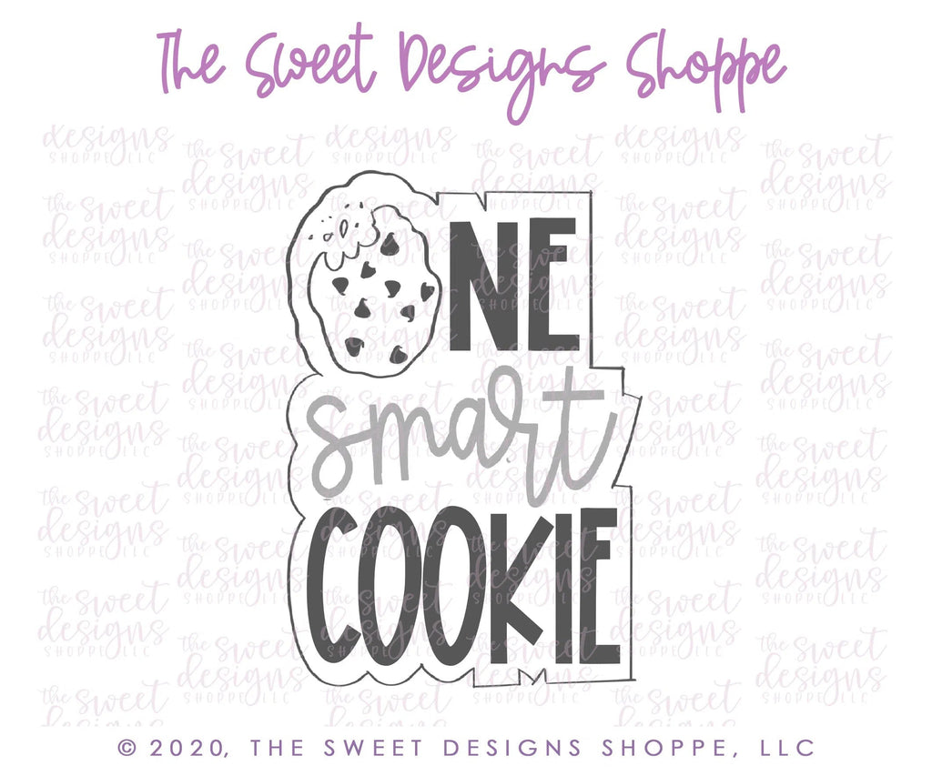 Cookie Cutters - "One Smart Cookie" Narrow Plaque - Cookie Cutter - Sweet Designs Shoppe - - ALL, Cookie Cutter, Grad, Graduation, graduations, handlettering, Plaque, Plaques, PLAQUES HANDLETTERING, Promocode, School, School / Graduation