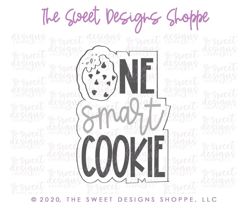 Cookie Cutters - One Smart Cookie Narrow Plaque - Cookie Cutter - The Sweet Designs Shoppe - - ALL, Cookie Cutter, Grad, Graduation, graduations, handlettering, Plaque, Plaques, PLAQUES HANDLETTERING, Promocode, School, School / Graduation