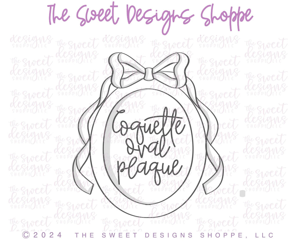 Cookie Cutters - Oval Coquette Plaque - Cookie Cutter - Sweet Designs Shoppe - - ALL, Cookie Cutter, Coquette, MOM, Mom Plaque, mother, mothers DAY, new, Plaque, Plaques, Promocode