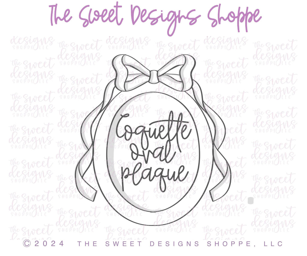 Cookie Cutters - Oval Coquette Plaque - Cookie Cutter - The Sweet Designs Shoppe - - ALL, Cookie Cutter, Coquette, MOM, Mom Plaque, mother, mothers DAY, Plaque, Plaques, Promocode