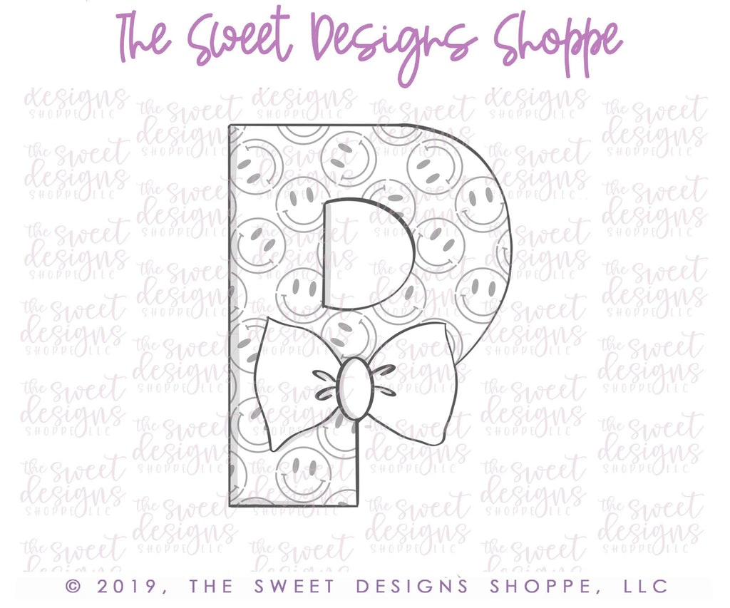 Cookie Cutters - P with Bow Tie - Cookie Cutter - The Sweet Designs Shoppe - TSDS - - ALL,Cookie Cutter,dad,Father,father's day,Fonts,grandfather,Lettering,mother,Mothers Day,Papa,Promocode