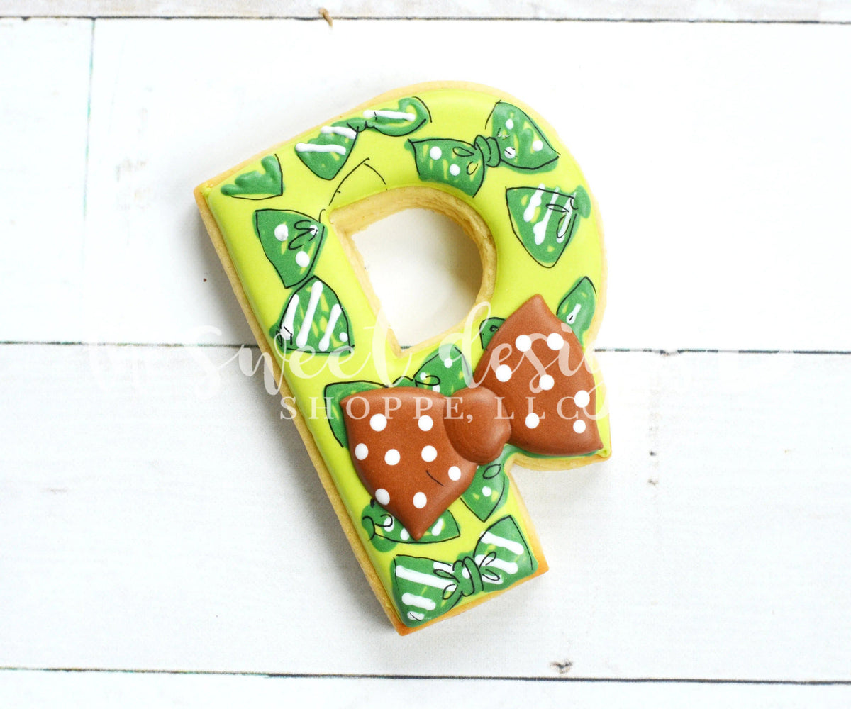 Cookie Cutters - P with Bow Tie - Cookie Cutter - The Sweet Designs Shoppe - TSDS - - ALL,Cookie Cutter,dad,Father,father's day,Fonts,grandfather,Lettering,mother,Mothers Day,Papa,Promocode