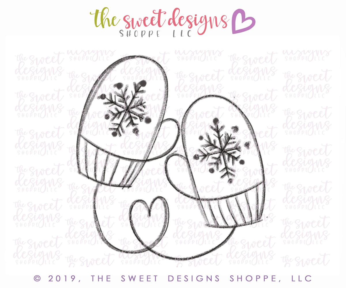 Cookie Cutters - Pair of Mittens - Cookie Cutter - The Sweet Designs Shoppe - TSDS - - ALL,Christmas,Christmas / Winter,Christmas Cookies,clause,clothing,Clothing / Accessories,Cookie Cutter,Promocode,Santa,STL