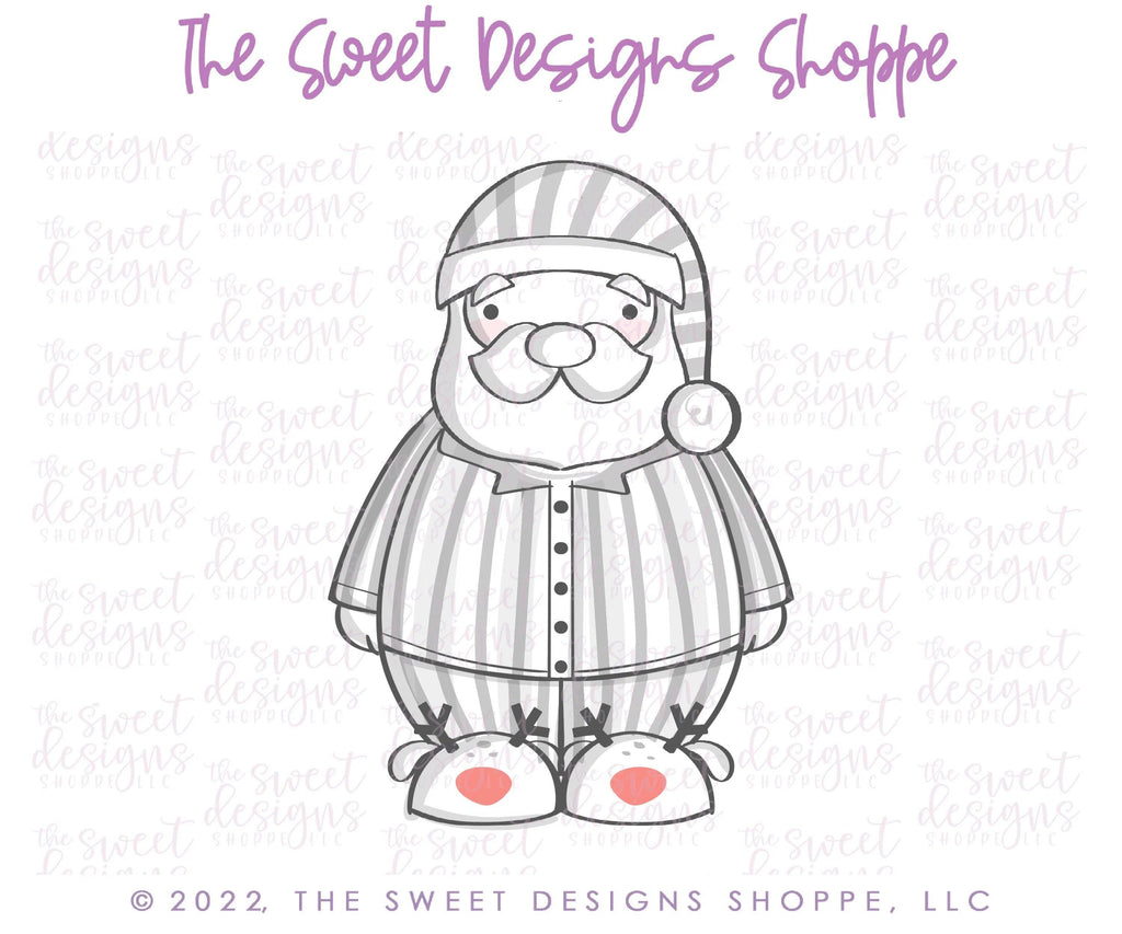 Cookie Cutters - Pajama Santa - Cookie Cutter - The Sweet Designs Shoppe - - ALL, Christmas, Christmas / Winter, Christmas Cookies, Cookie Cutter, Promocode, Santa