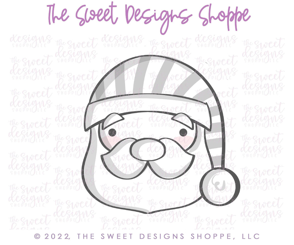 Cookie Cutters - Pajama Santa Face - Cookie Cutter - The Sweet Designs Shoppe - - ALL, Christmas, Christmas / Winter, Christmas Cookies, Cookie Cutter, home, Promocode, Santa, Santa Face