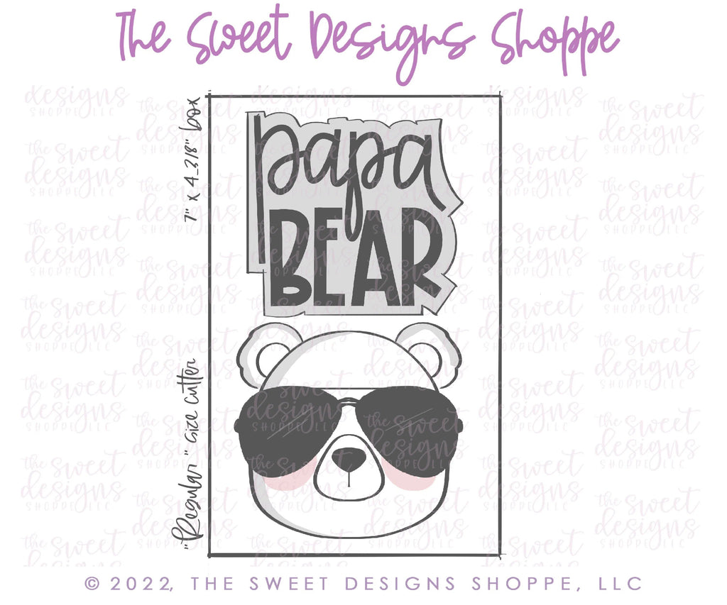 Cookie Cutters - Papa Bear Set - 2 Piece Set - Cookie Cutters - Sweet Designs Shoppe - - ALL, Animal, Animals, Animals and Insects, Cookie Cutter, dad, Father, father's day, grandfather, Mini Set, Mini Sets, Promocode, regular sets, set, sets