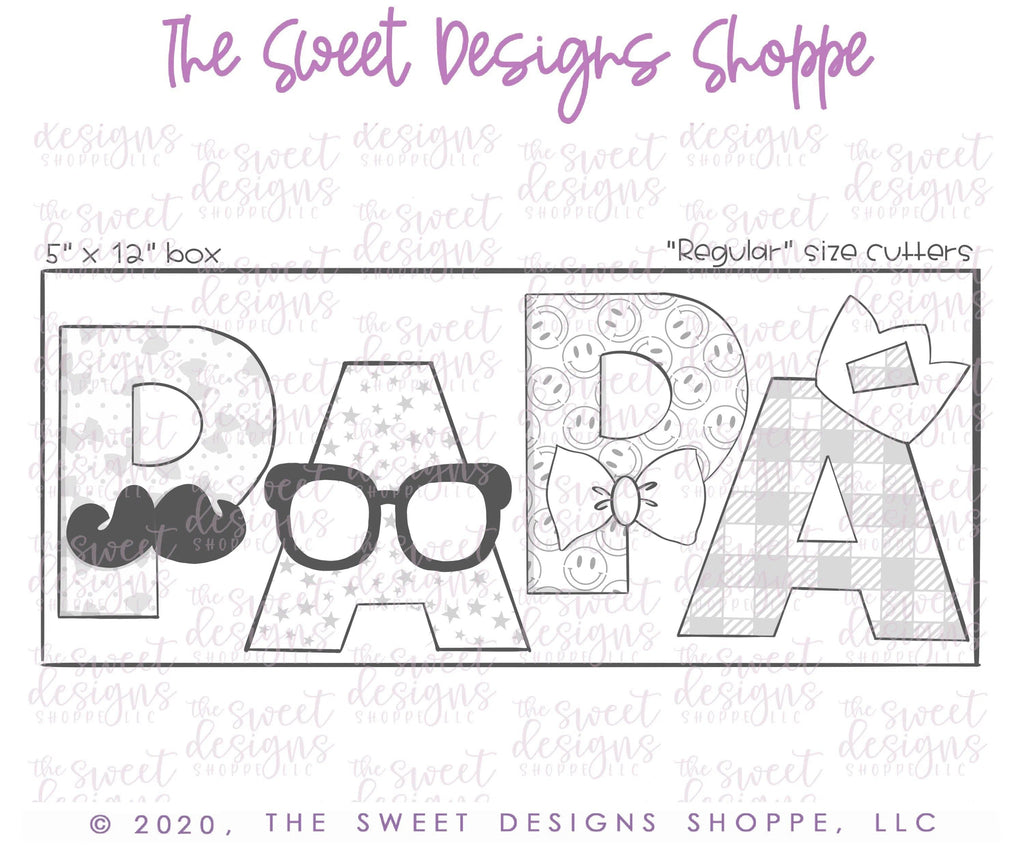 Cookie Cutters - Papá Set - Cookie Cutters - The Sweet Designs Shoppe - TSDS - - ALL,Cookie Cutter,dad,Father,father's day,grandfather,Lettering,Mini Sets,Promocode,regular sets,Set,sets