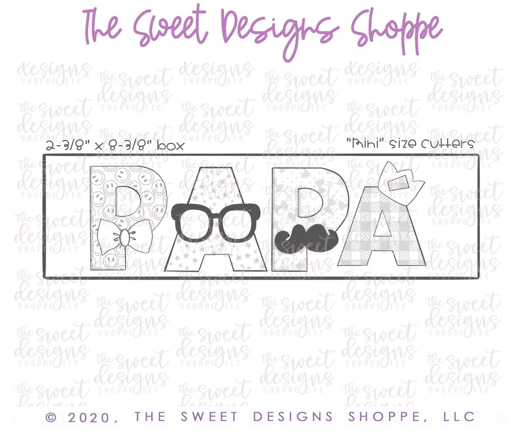 Cookie Cutters - Papá Set - Cookie Cutters - The Sweet Designs Shoppe - TSDS - - ALL,Cookie Cutter,dad,Father,father's day,grandfather,Lettering,Mini Sets,Promocode,regular sets,Set,sets