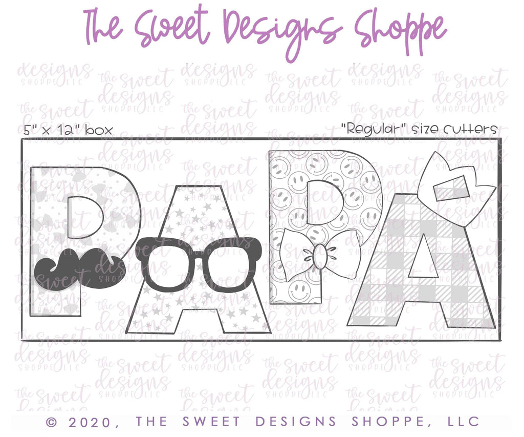 Cookie Cutters - Papá Set - Cookie Cutters - The Sweet Designs Shoppe - - ALL, Cookie Cutter, dad, Father, father's day, grandfather, Lettering, Mini Sets, Promocode, regular sets, Set, sets