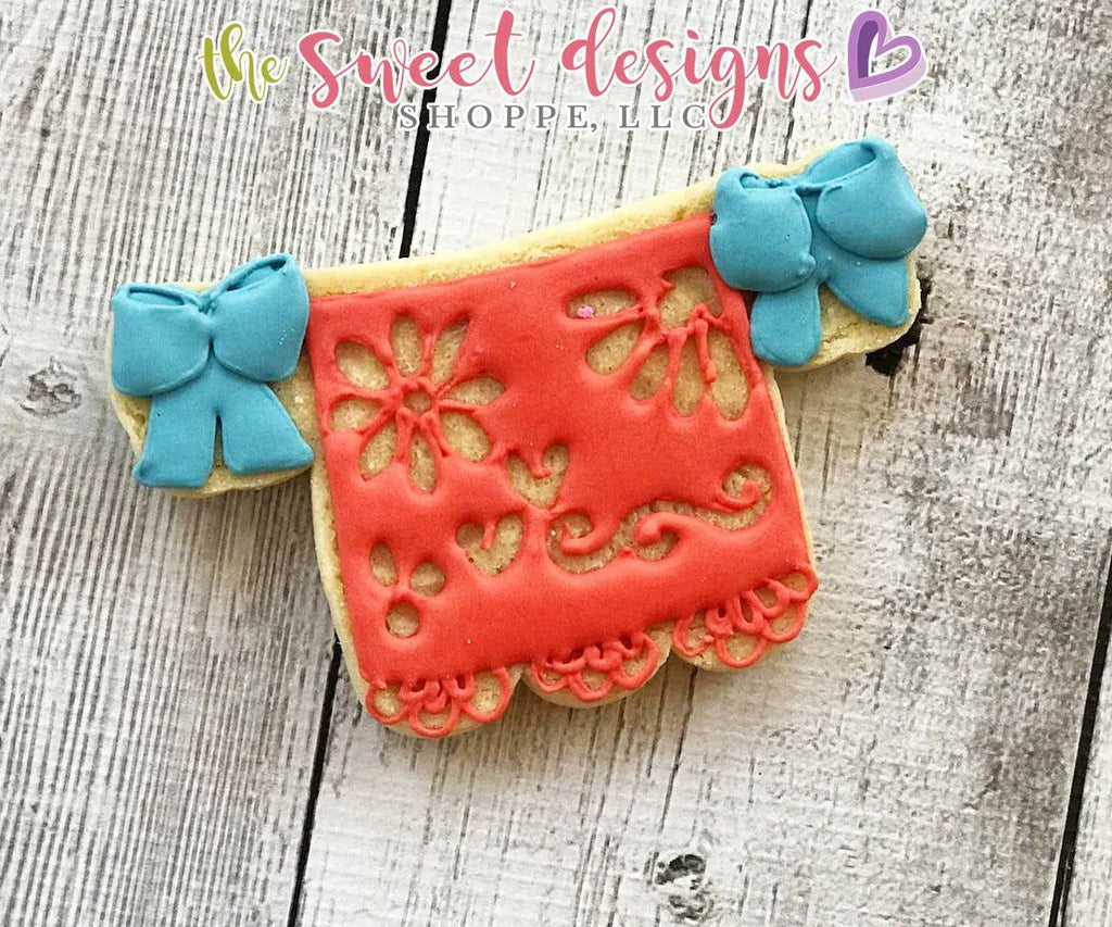 Cookie Cutters - Papel Picado Basic - Cookie Cutter - The Sweet Designs Shoppe - TSDS - - ALL,Birthday,Bunting,Cinco de Mayo,Cookie Cutter,Customize,Day of the dead,Day of the Death,Decorate,Decorating,Decoration,dia de los muertos,Dia de Muertos,fiesta,lettering,letters and numbers,Mexico,Plaque,Promocode