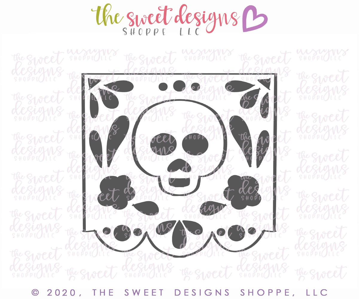 Cookie Cutters - Papel Picado - Cookie Cutter - The Sweet Designs Shoppe - TSDS - - ALL,Cookie Cutter,Day of the dead,Day of the Death,Decorate,Decorating,Decoration,Dia de los Muertos,Dia de Muertos,halloween,Mexico,Plaque,Plaques,Promocode,STL