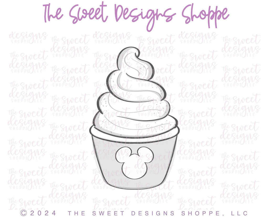 Cookie Cutters - Park Dole Whip - Cookie Cutter - The Sweet Designs Shoppe - - ALL, Birthday, cone, Cookie Cutter, disney, Food, Food & Beverages, Food and Beverage, Ice Cream, icecream, kids, mickey, Promocode, Summer, Sweets, Theme Park, valentine, valentines