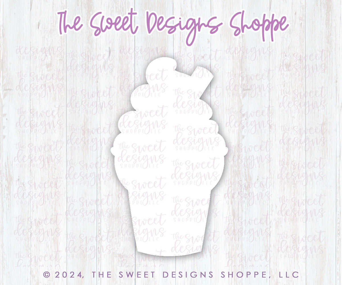 Cookie Cutters - Park Tall Dole Whip - Cookie Cutter - The Sweet Designs Shoppe - TSDS - - ALL,Birthday,cone,Cookie Cutter,Food,Food & Beverages,Food and Beverage,Ice Cream,icecream,kids,mouse,Promocode,STL,Summer,Sweets,Theme Park,valentine,valentines