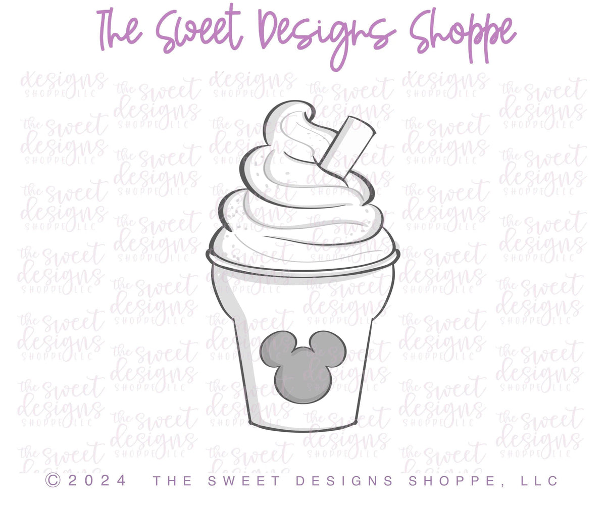 Cookie Cutters - Park Tall Dole Whip - Cookie Cutter - The Sweet Designs Shoppe - TSDS - - ALL,Birthday,cone,Cookie Cutter,Food,Food & Beverages,Food and Beverage,Ice Cream,icecream,kids,mouse,Promocode,STL,Summer,Sweets,Theme Park,valentine,valentines