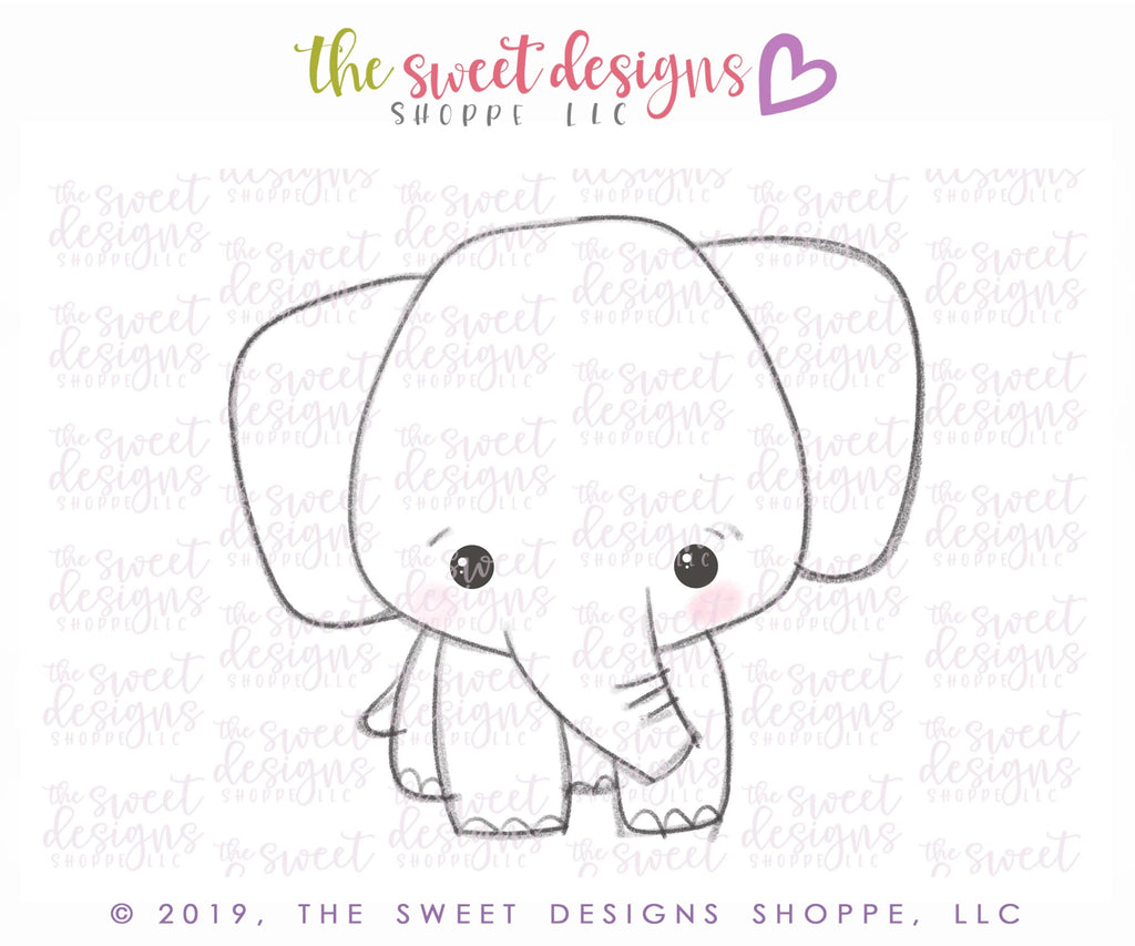 Cookie Cutters - Party Elephant v2- Cookie Cutter - Sweet Designs Shoppe - - ALL, animal, Cookie Cutter, party, party animal collection, party animals, Promocode, wild