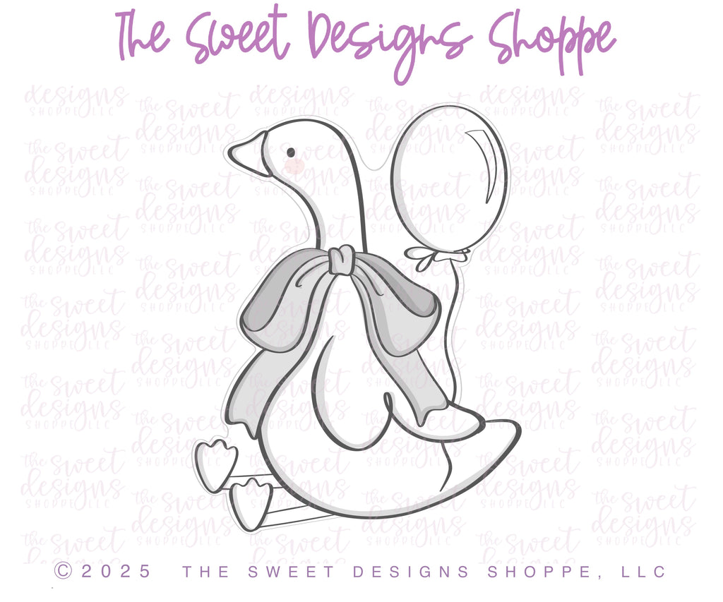 Cookie Cutters - Party Goose with Balloon - Cookie Cutter - The Sweet Designs Shoppe - TSDS - - 4th,4th July,4th of July,ALL,Animal,Animals,Animals and Insects,back to school,Cookie Cutter,Coquette,Patriotic,Promocode,School,School / Graduation,STL,Summer