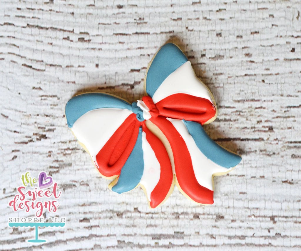 Cookie Cutters - Patriotic Bow V2- Cookie Cutter - Sweet Designs Shoppe - - 4th, 4th July, 4th of July, Accesories, ALL, Clothing / Accessories, Cookie Cutter, fourth of July, Independence, patriotic, Promocode
