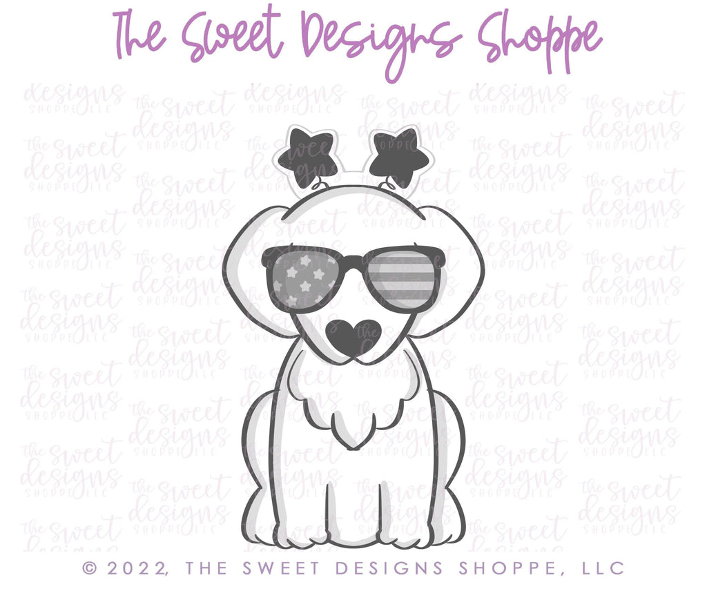Cookie Cutters - Patriotic Cirila - Cookie Cutter - The Sweet Designs Shoppe - TSDS - - 4th,4th July,4th of July,ALL,Animal,Animals,Cookie Cutter,dog,Patriotic,Promocode,Summer,USA